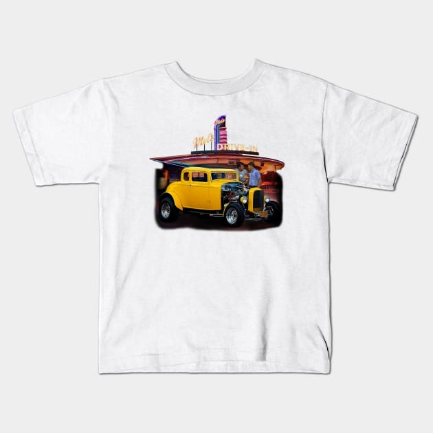 Funny American Graffiti  Racing Car Kids T-Shirt by tinastore